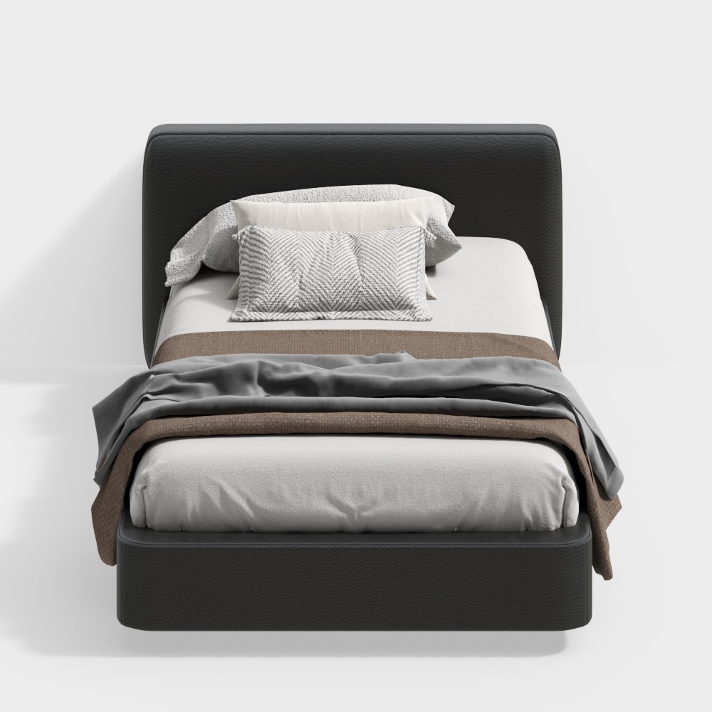 イタリアスタイルの黒Singleベッド