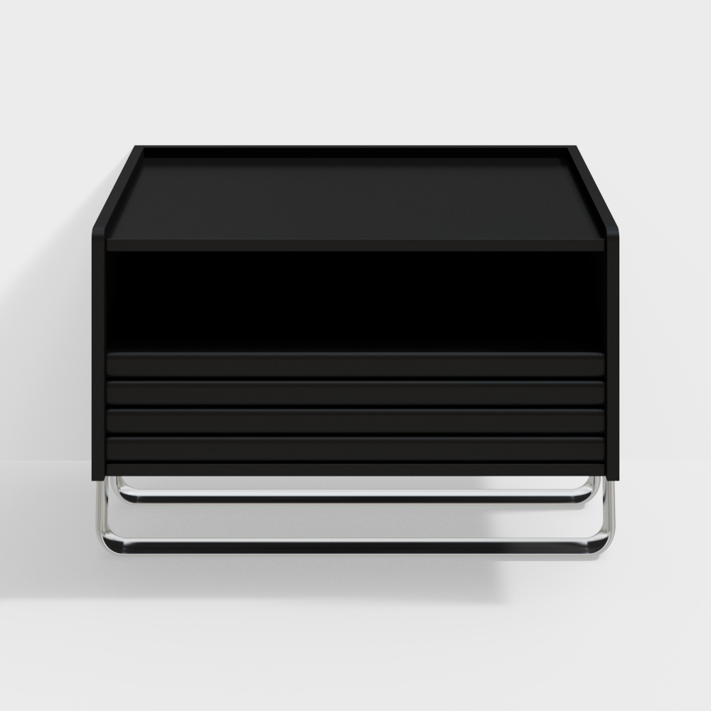 Black Industrial Style Nightstand