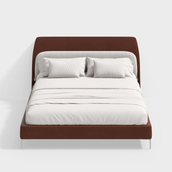 Elegant Low-Poly Bed 3D model for Modern Interiors