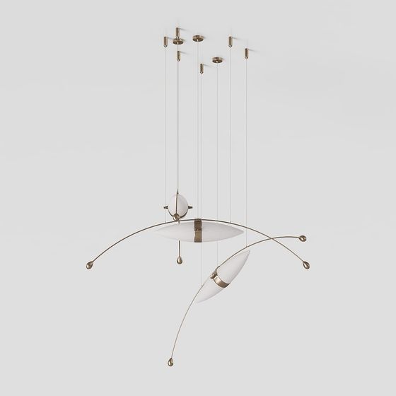 Elegant Low-Polygon Chandelier 3D Model