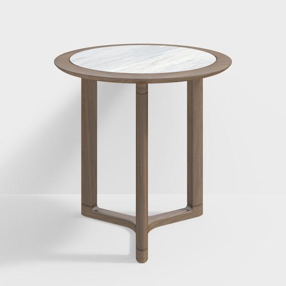 Elegant Low-Polygon Round Table 3D Model for Modern Interiors