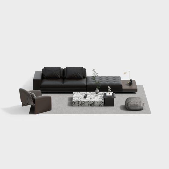 Urban Living Room 3D model for Creative Spaces