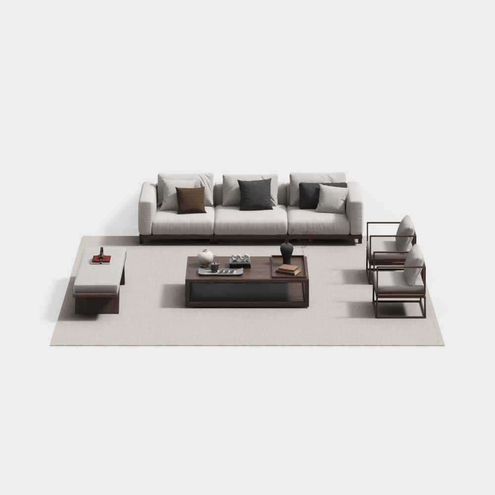 Set di Divani per Casa in Stile Cinese Nuovo