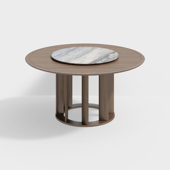 Elegant Low-Poly Round Table 3D model for Modern Spaces