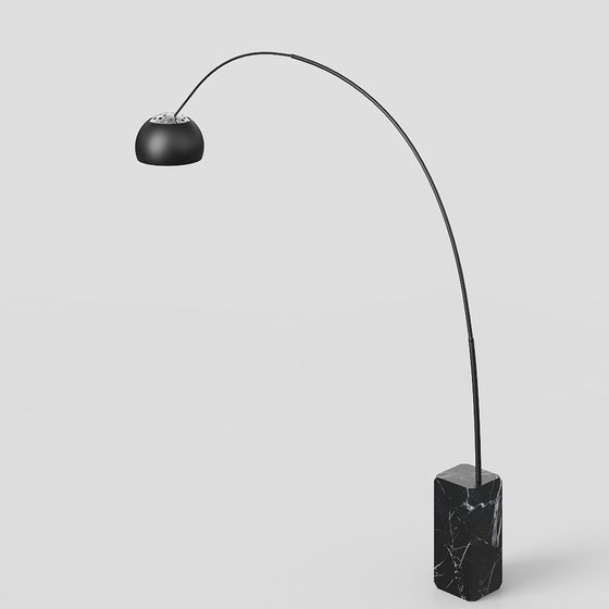 Modern Floor Lamp 3D Model in Italian Black Style