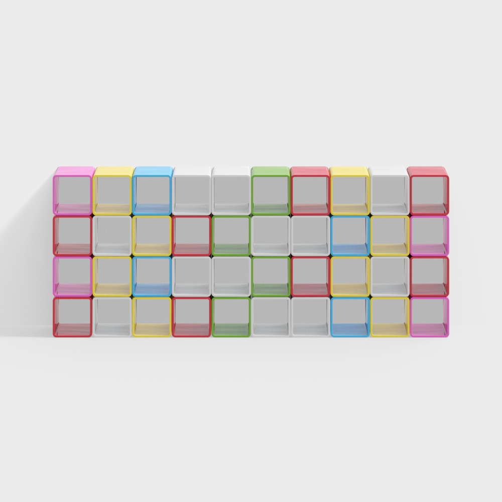 Modern Colored Book Shelf