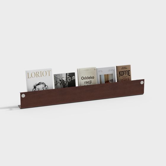 Stylish Low-Polygon Bookshelf 3D model