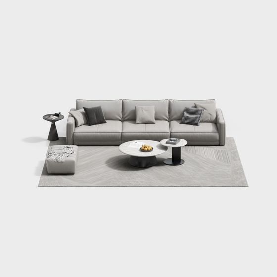 Chic Modern Sofa 3D model for Contemporary Spaces