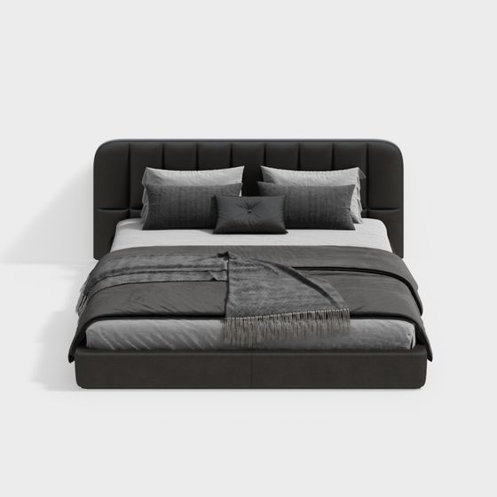 เตียงคู่สไตล์ยุโรปเรียบง่าย