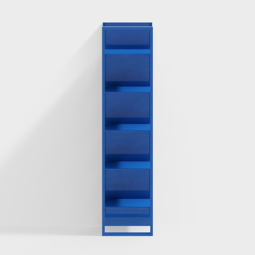 ชั้นวางหนังสือสีน้ำเงินสมัยใหม่