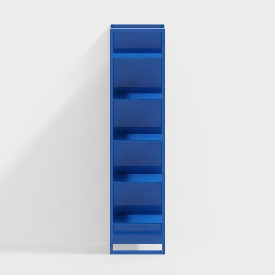 ชั้นวางหนังสือสีน้ำเงินสมัยใหม่