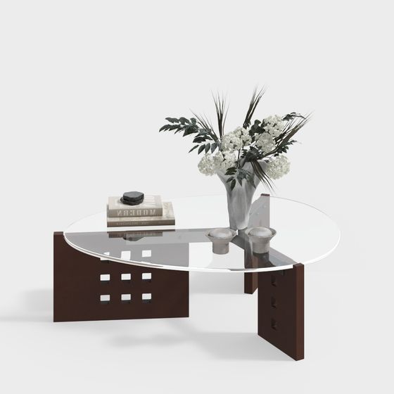 Elegant Glass Art Table 3D model