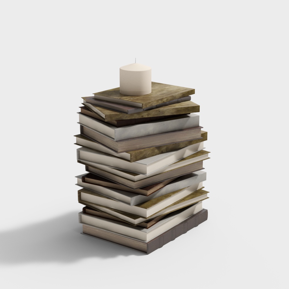 Modern Minimalist Home Book Pile