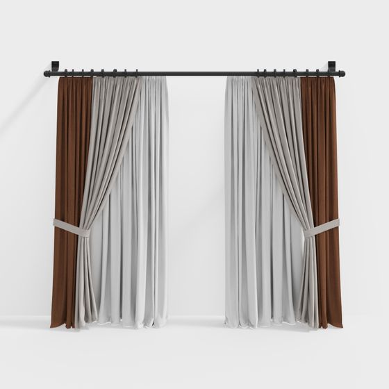 Modern Drapery Panels 3D model