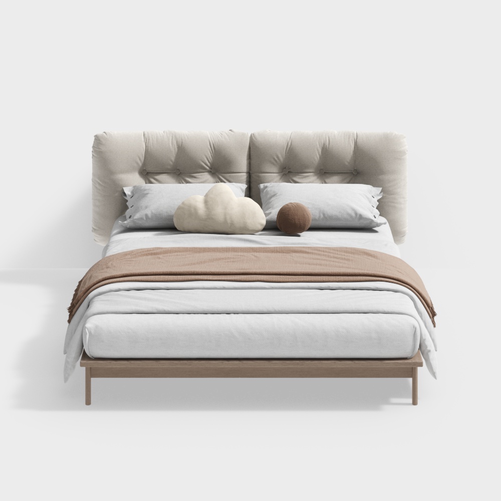 Modern Cream Double Bed