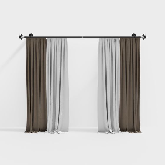 Unique Low-Poly Curtain 3D Model for Modern Interiors