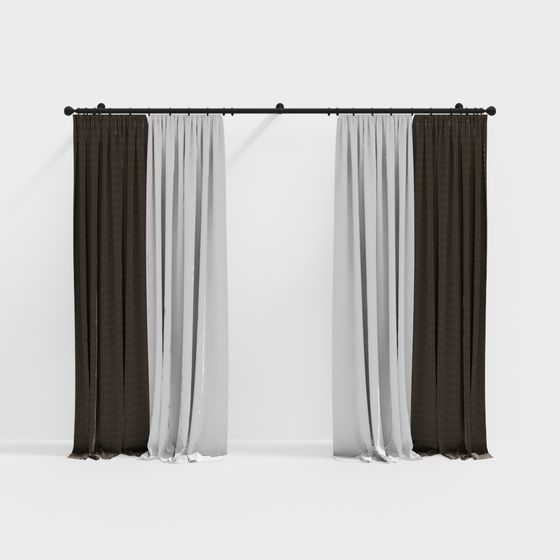 Unique Low-Polygon Curtain 3D model for Modern Interiors