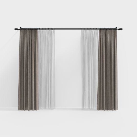 Elegant Low-Poly Curtain 3D model for Contemporary Spaces