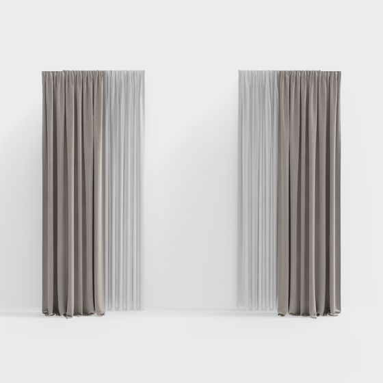 Stylish Low-Polygon Curtain 3D Model for Modern Designs