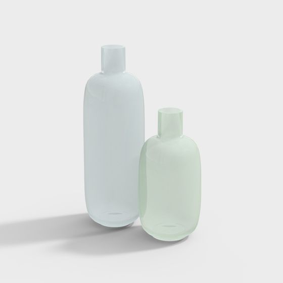 Elegant Glass Bottle Set 3D model for Creative Projects