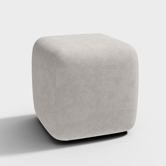 Stylish Cube Ottoman 3D model for Modern Interiors