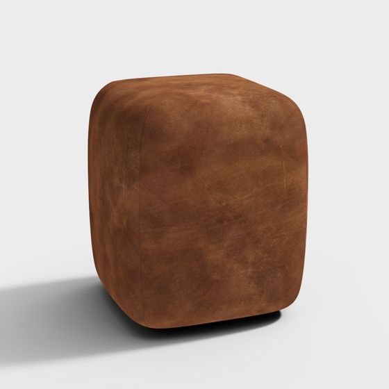 Vintage Leather Stool 3D model