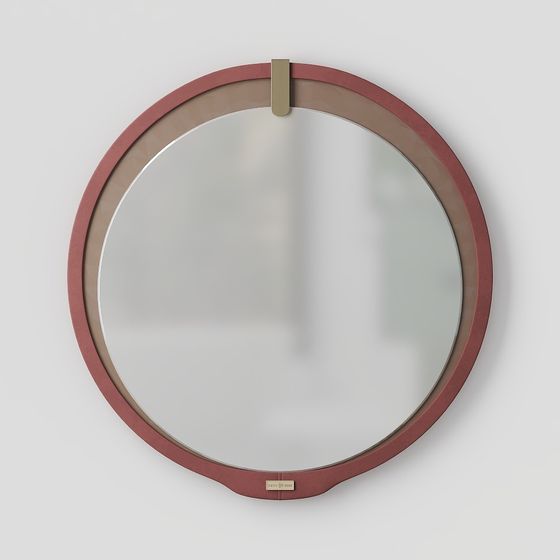 Elegant Round Mirror 3D model for Modern Interiors