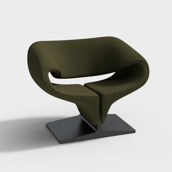 Futuristic Curvy Low-Poly Chair 3D model