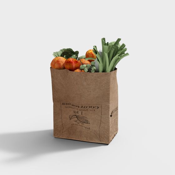 Vegetable Packaging Bag in Beige