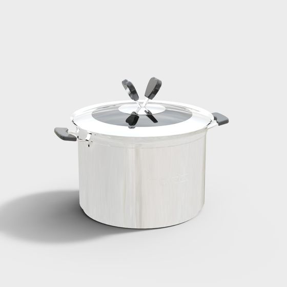 Modern Stainless Steel Pot 3D model