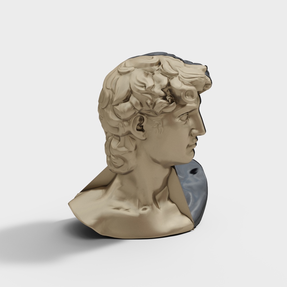 David Bust 3D Model – Low-Poly Artistic Sculpture