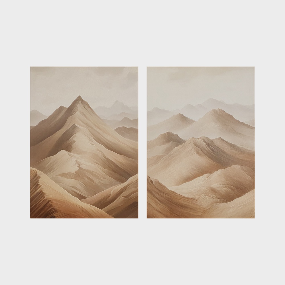 Wabi-sabi Mountain Painting
