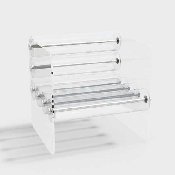 Stylish Transparent Rotating Display Stand 3D model
