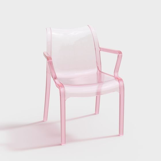 Transparent Pink Armchair 3D model