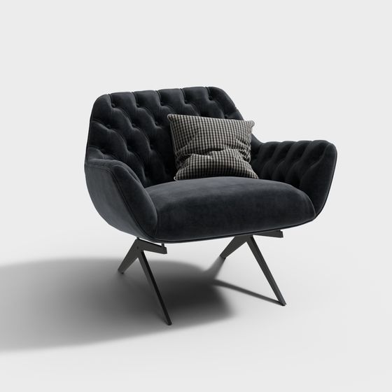 Velvet Sofa 3D model for Modern Interiors