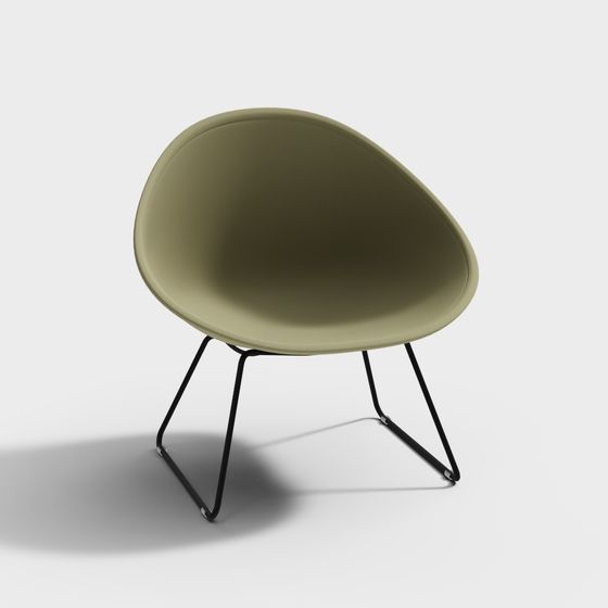 Sleek Low-Polygon Leisure Chair 3D model