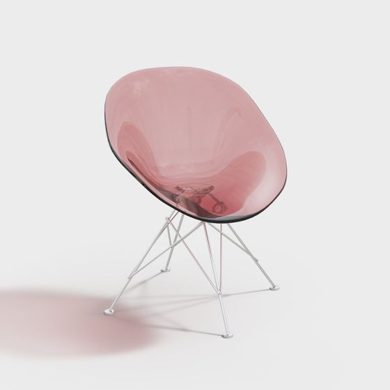 Futuristic Low-Poly Pink Chair 3D model