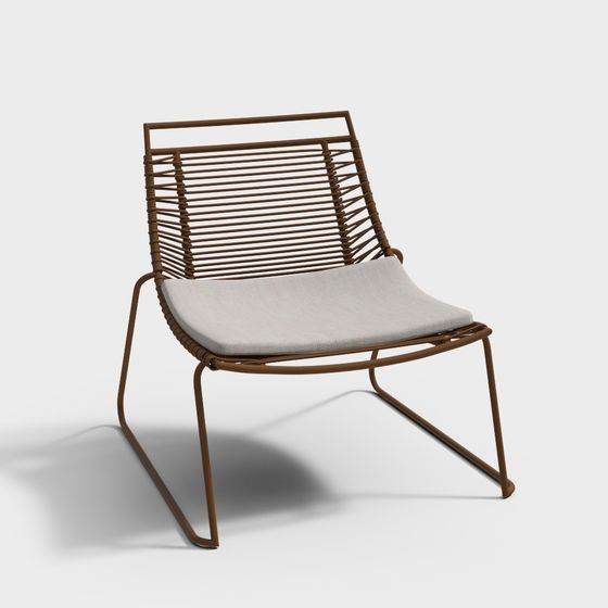 Stylish Low-Poly 3D Lounge Chair Model for Creative Projects