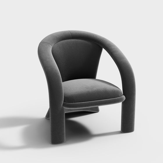 Curved Sofa Chair 3D model for Contemporary Spaces