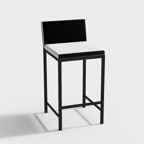 Elegant Minimalist Bar Stool 3D Model
