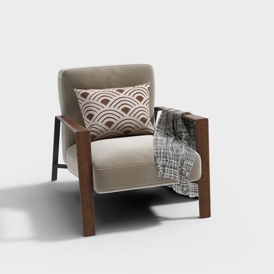Chic 3D Model Armchair for Contemporary Spaces