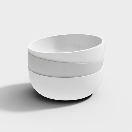 Stylish Stacked Bowl Set 3D model for Contemporary Design