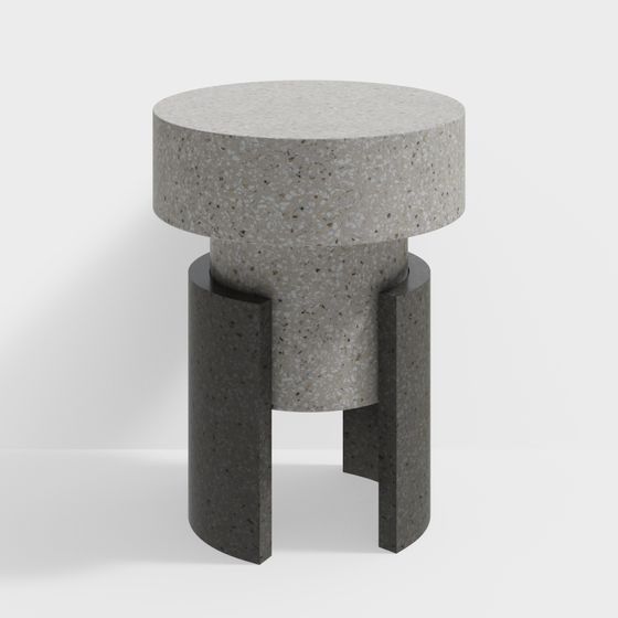 Low-Poly Round Table 3D model