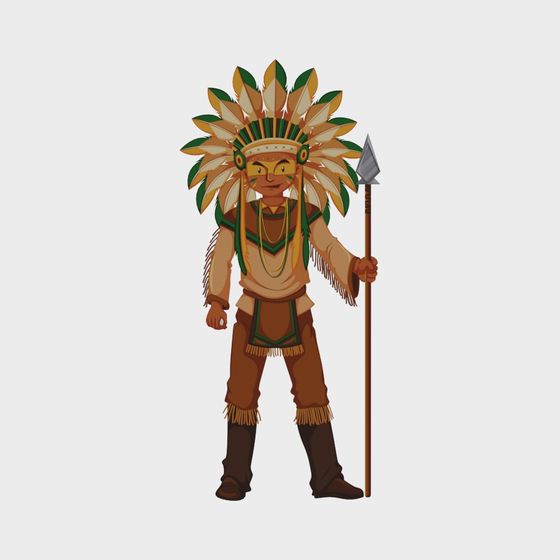 Native American Warrior 3D model