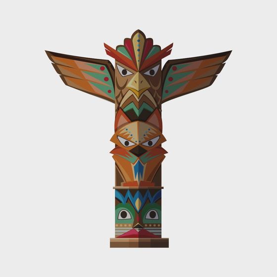 Autocollant mural sur élément amérindien