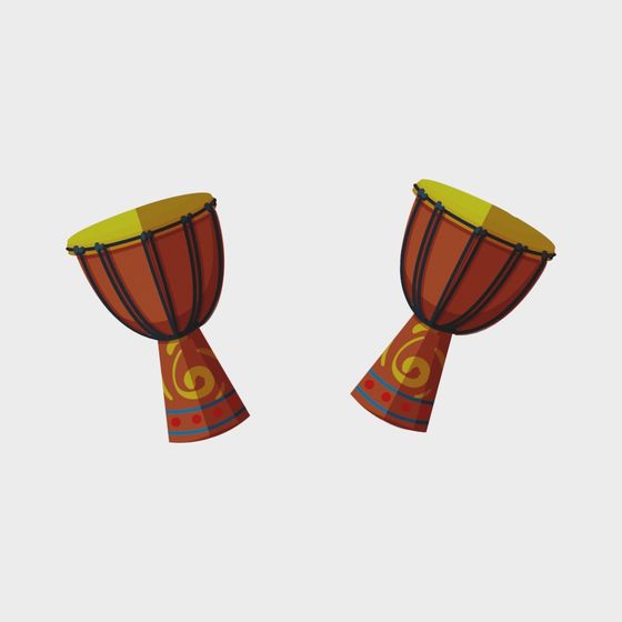 Vibrant African Drum 3D model