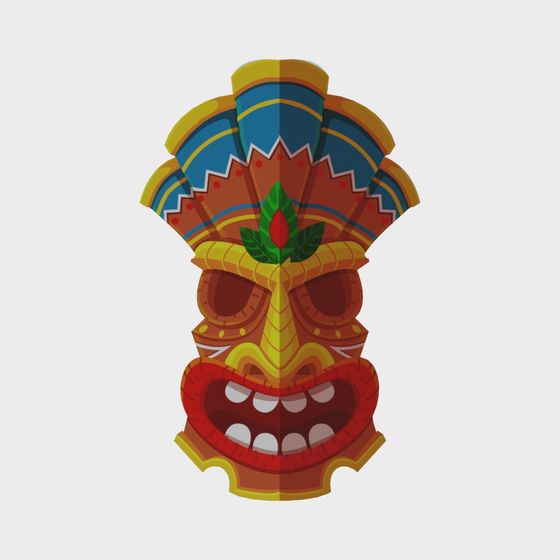 Tiki Mask 3D model for Tropical Themes