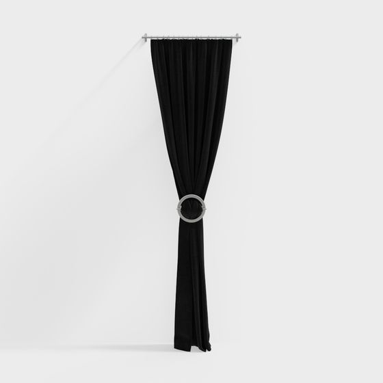 Modern Velvet Curtain 3D model