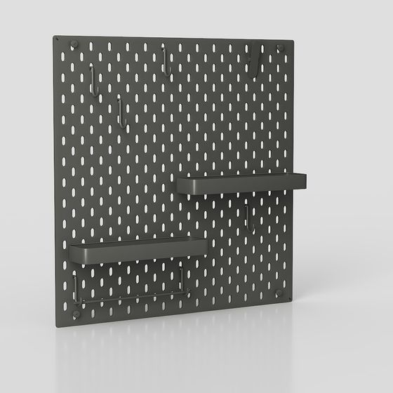 Industrial Hook Board 3D model for Creative Use