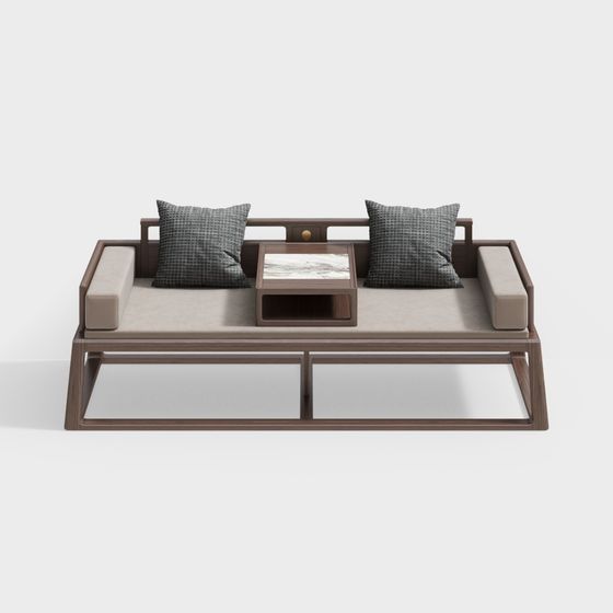 Elegant Low-Poly 3D Sofa Model with Modern and Traditional Fusion